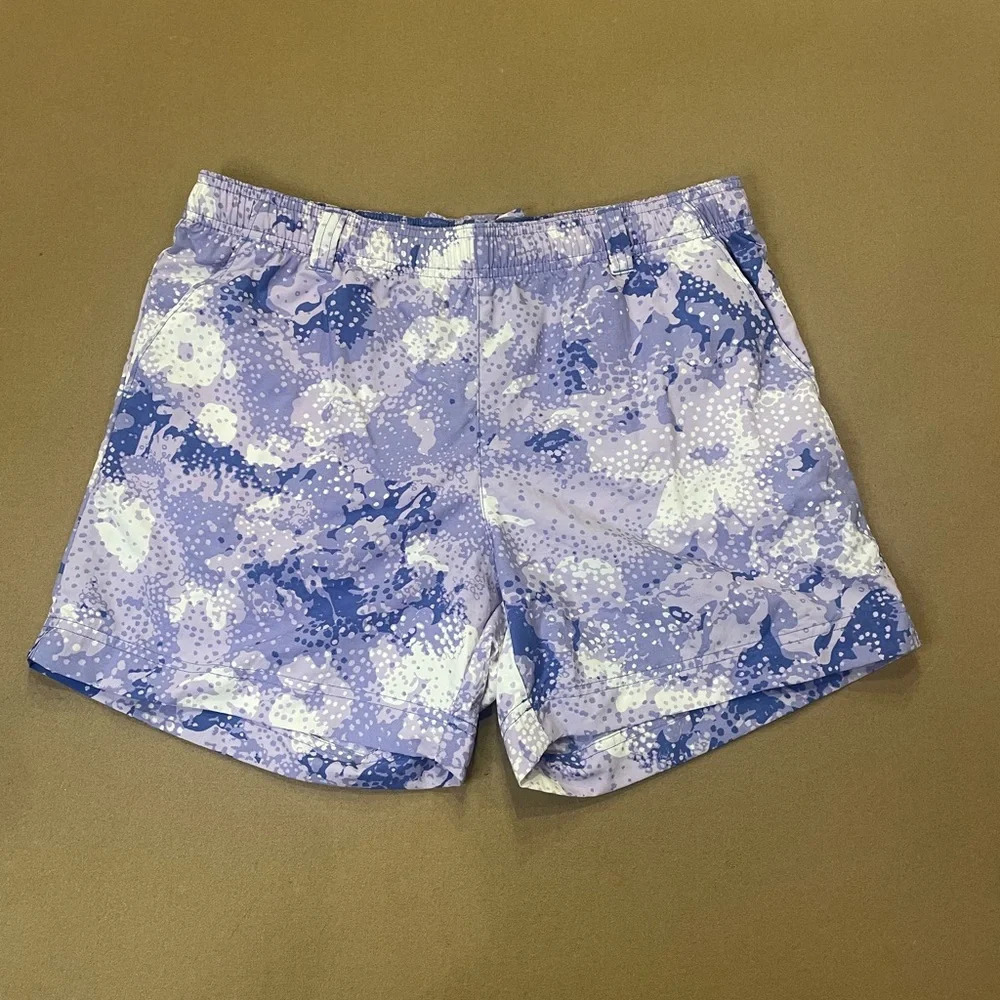 Columbia Women’s Super Backcast Water Shorts Violet Seafoam Floral Size Medium